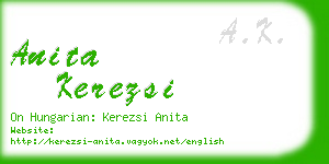 anita kerezsi business card